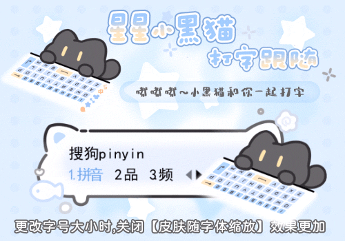 星星小黑猫打字跟随